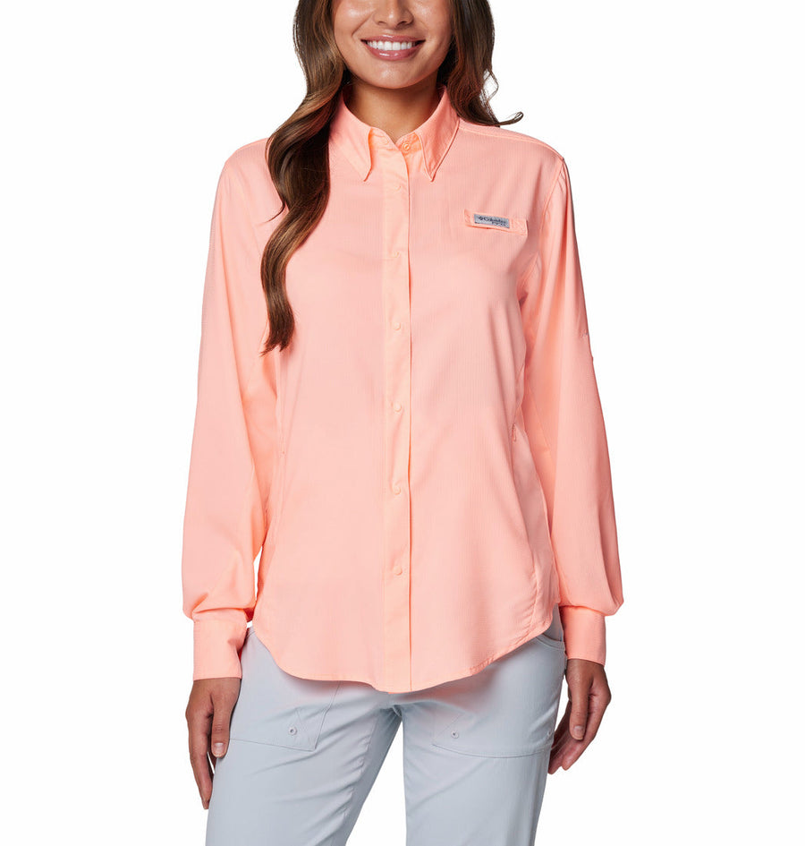 Columbia Womens Tamiami II LS Shirt color 885 Tiki Pink